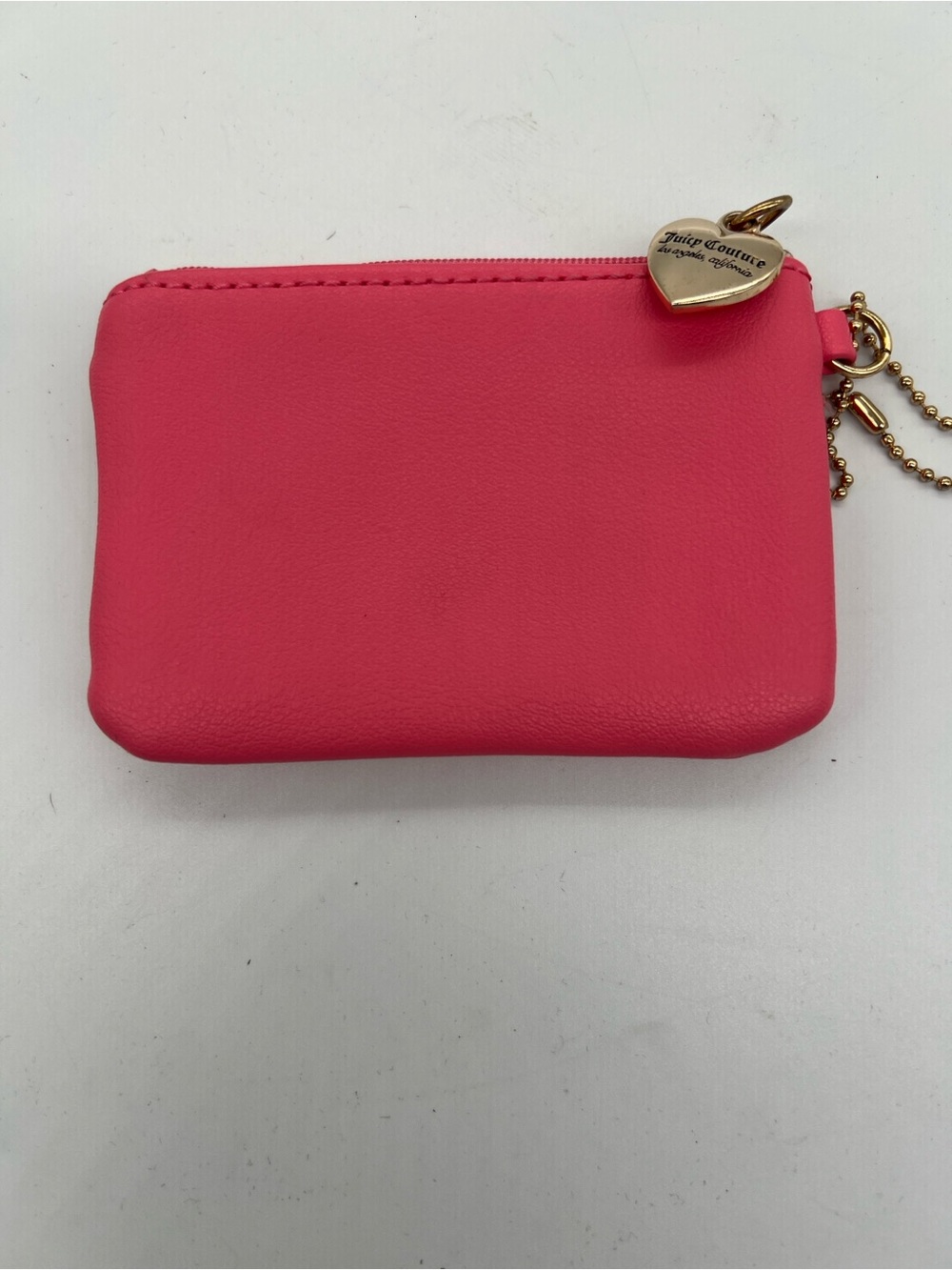 Juicy Couture Hot Pink Coin Pouch with Gold Heart Charm